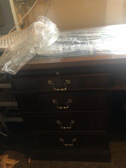 Executive Leather Top Desk