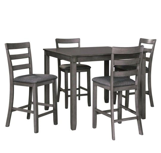 [SPECIAL] Bridson Gray Counter Height Dining Table and Bar Stools (Set of 5)

