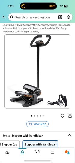 Stepper with handle bar