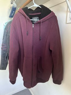 Buffalo David Bitton Men's Sherpa-Lined Hoodie - Maroon/Burgundy - XXL