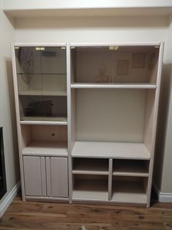 Light Oak Wall Unit Entertainment Center