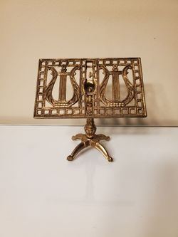 Vintage Small Decorative Tabletop Brass Music Stand
