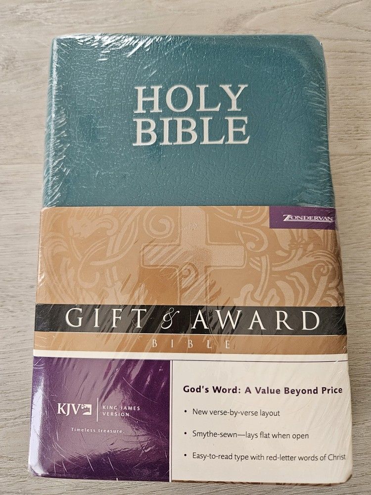Brand New Sealed Holy Bible, Teal, Leather
