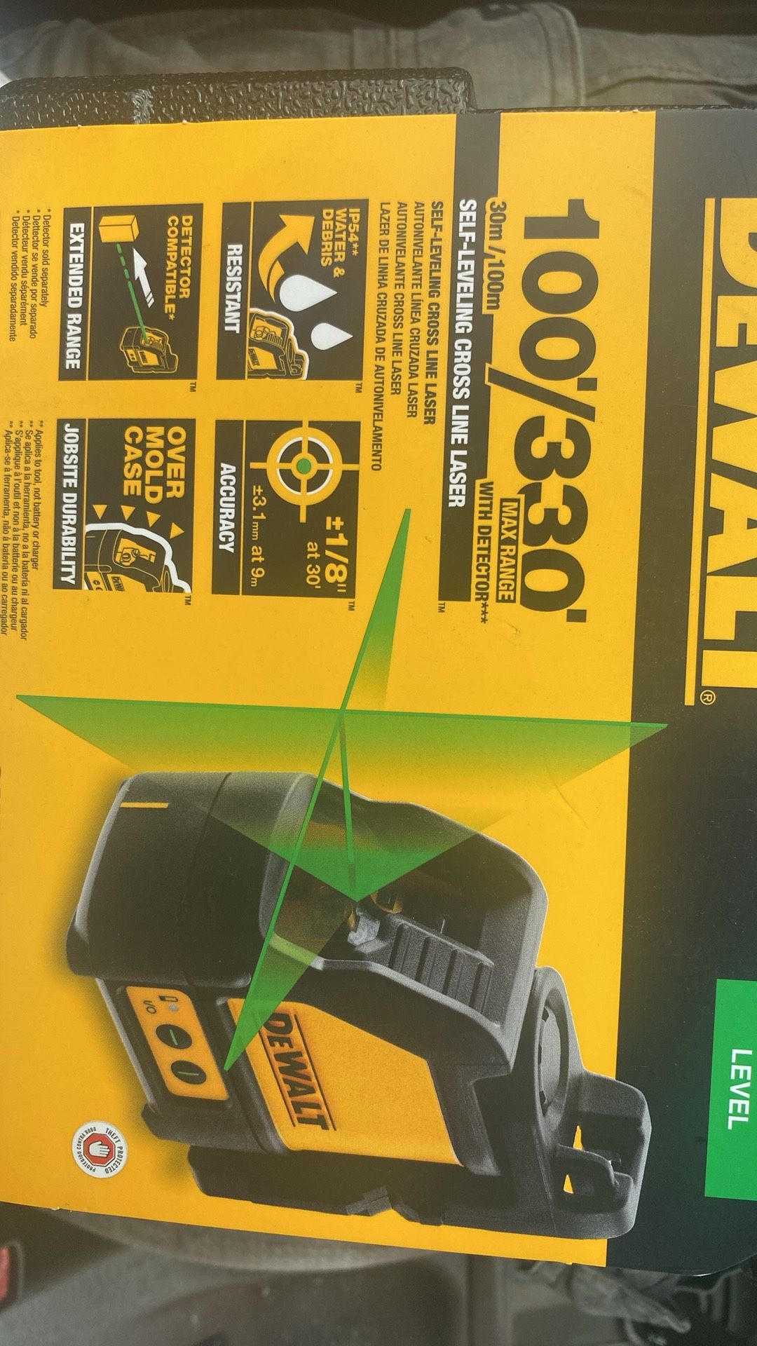 Dewalt Green Crossline Laser