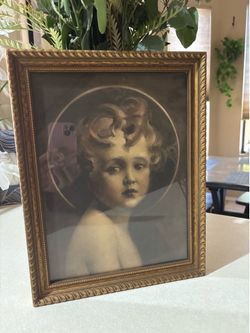 VINTAGE Mid Modern Century/Gothic/Religious Cherub Pic