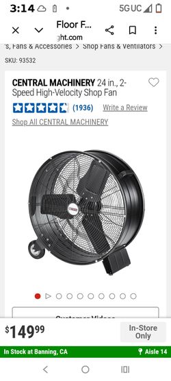 Central Machinery 24" High Velocity Shop Fan
