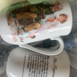 Vintage Norman Rockwell Mugs And Decorative  Accent Lot