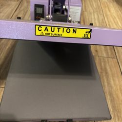 Heat Press,  2 Binders Of Ready To Press Prints, And A Box Of Blank T-shirts