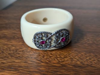Silver Hinged Bangle Bracelet 