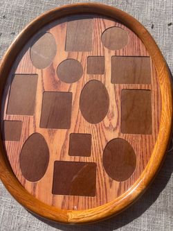 Vintage Oval Oak Wood Frame