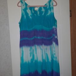 Bila Womens Sleeveless Dress Size XL Blue Multicolored 