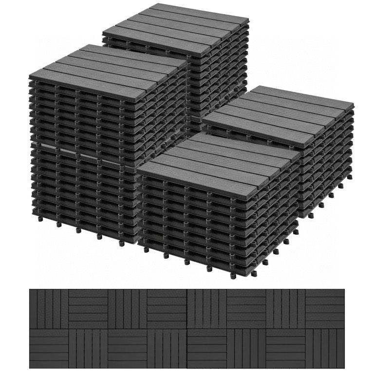 $75 54PCS Plastic Tiles Interlocking Deck Tiles for Patio Garden Porch