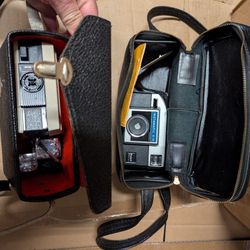 Vintage Kodak and Keystone Cameras with Cases and Bulbs