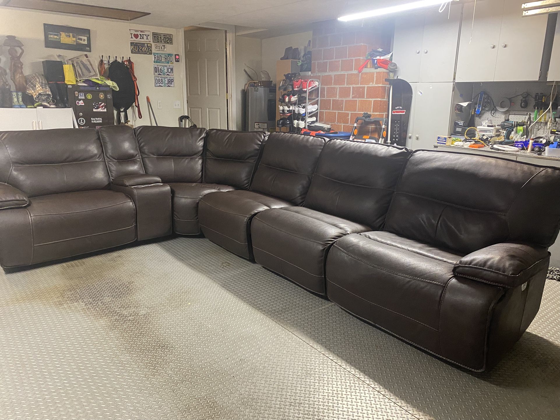 6 Piece Espresso Reclining Sectional (obo)