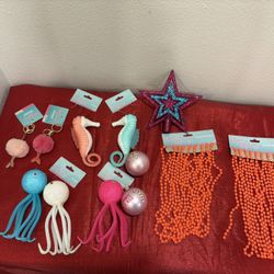 Hawaiian / Beach Christmas Tree ornament Lot - Holiday Decorations Home Decor - Simi Valley 