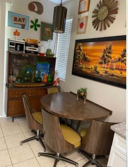 1960s MCM Vintage Mini china hutch cabinet