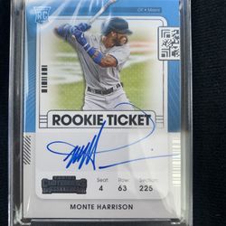 2021 panini contenders rookie auto monte Harrison baseball card.