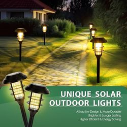 SOLPEX Solar Pathway Lights Waterproof Outdoor Lighting, 8 Pack Warm White IP65 Waterproof, 10-12H Runtime, Auto On/Off, Tool-Free Install, Yard/Garde