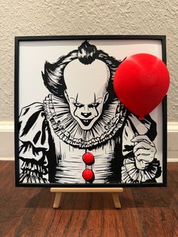 Pennywise IT 3D Wall Art – Red Balloon Horror Decor