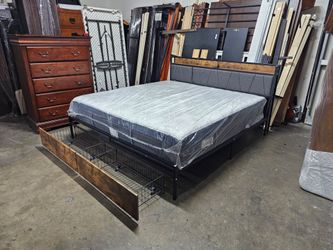 King bed and mattress