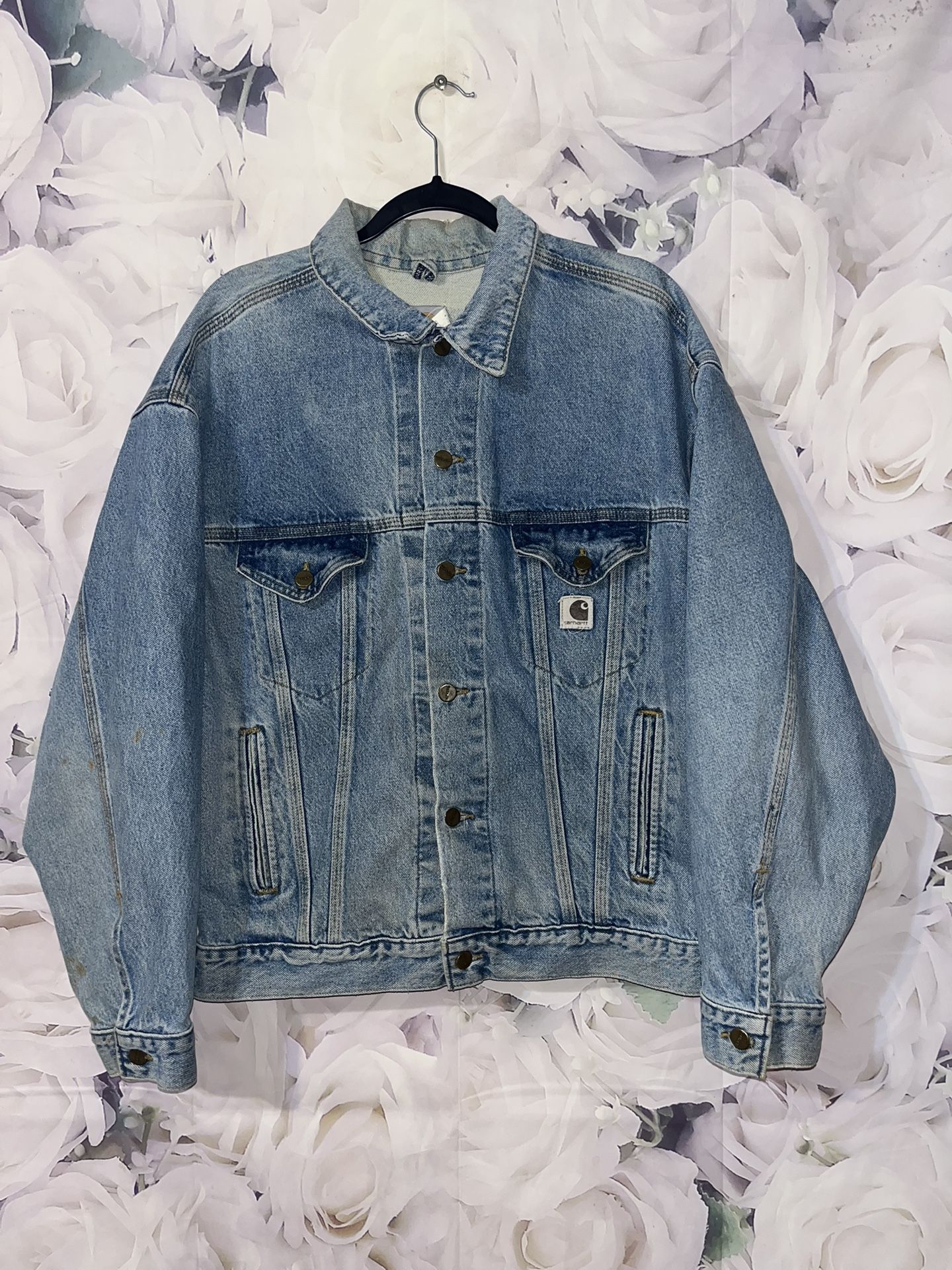 Vintage Carhartt  Men's Denim Trucker Jacket Made In USA Union Made Large