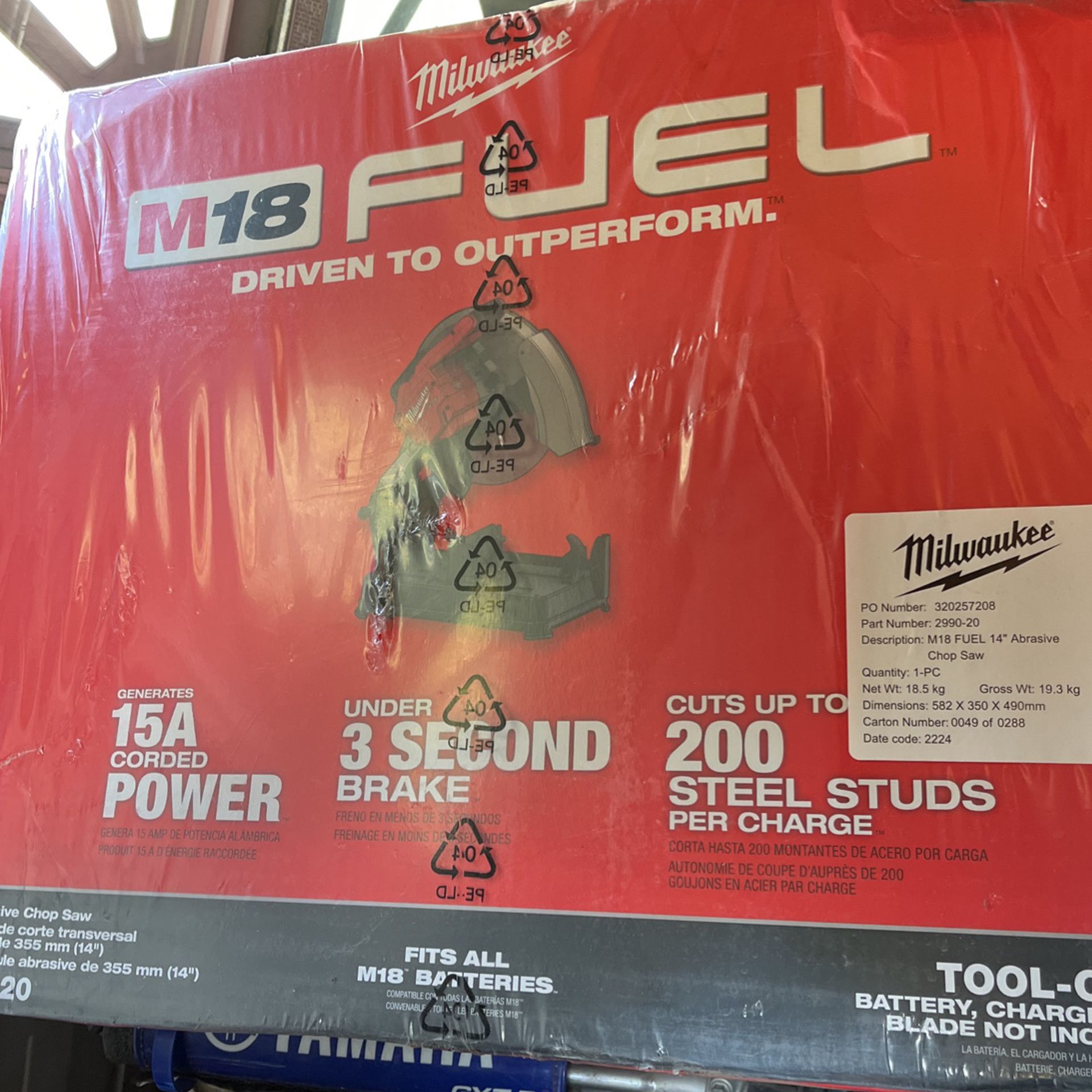 Milwaukee Tool Chop  Saw M18  For Trade Also 