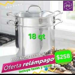 Olla de 18 Quartos Tri Ply