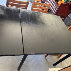 Table Both Sides Open And Four Chairs