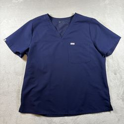 FIGS Top Women's Size 2XL Blue Technical Collection Scrubs Shirt #1900