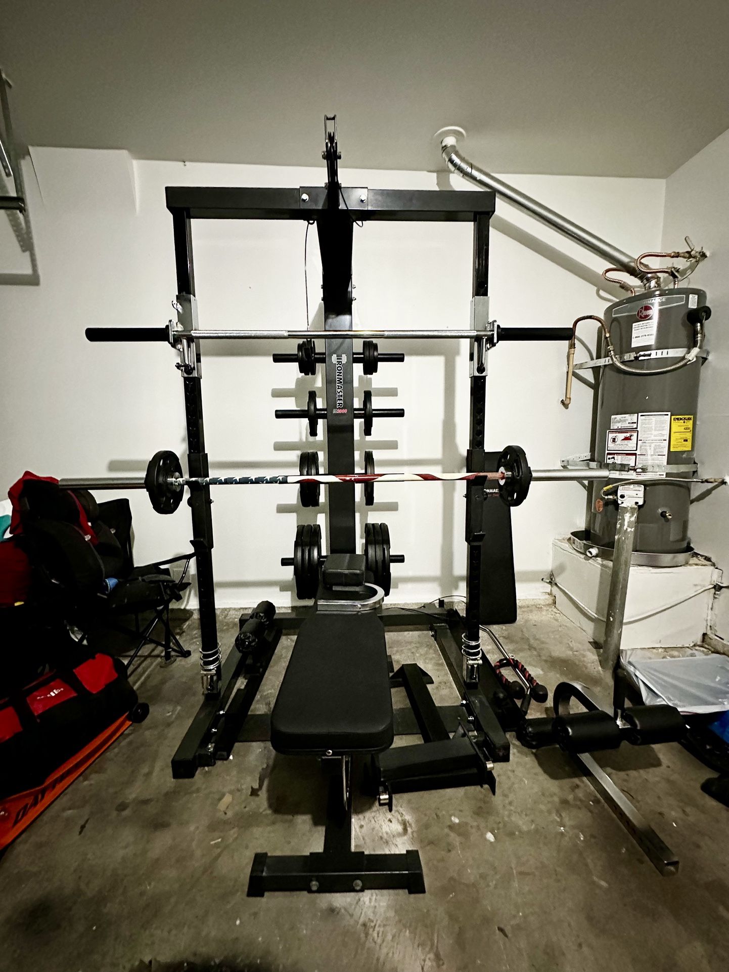 Ironmaster IM2000 Self Spotting Workout Gym Bench Press Squat  Machine