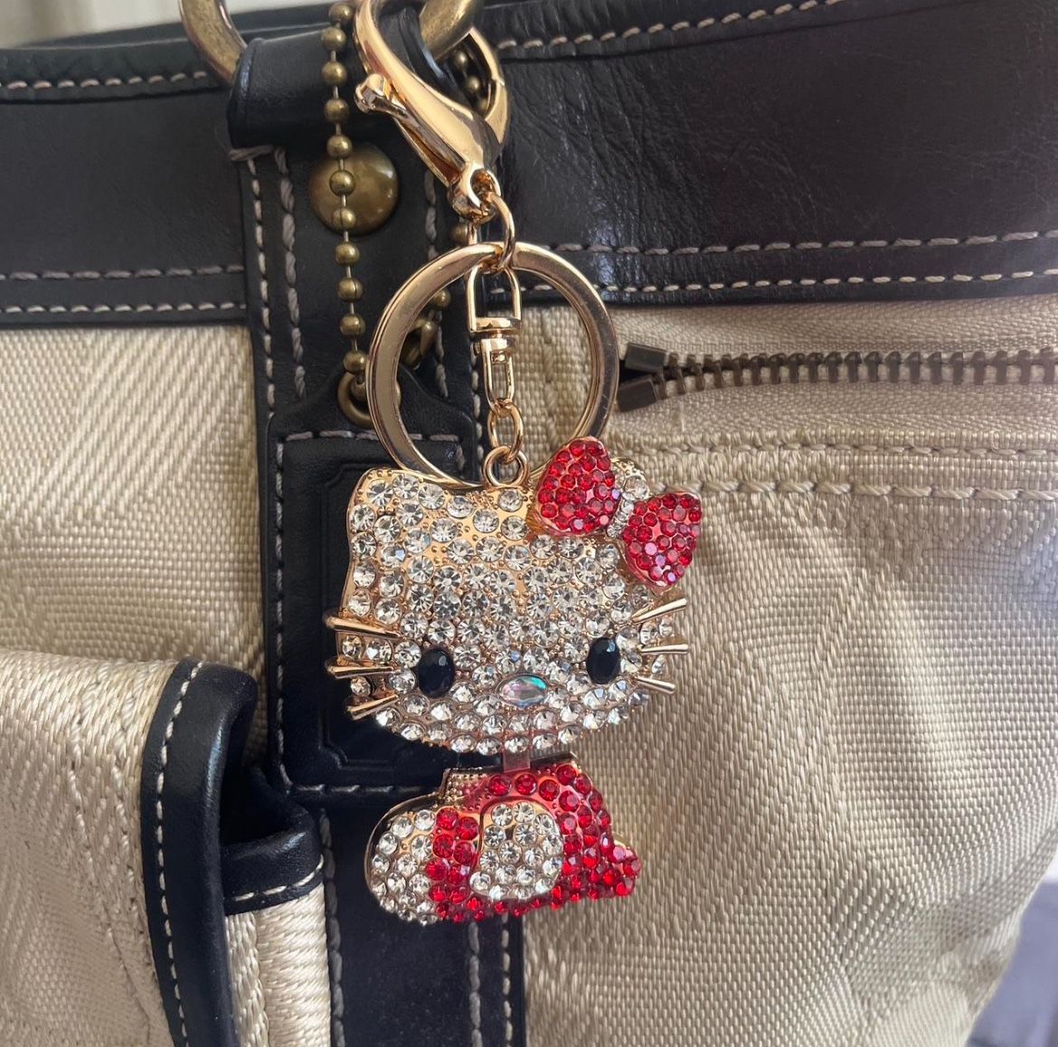 Hello Kitty Gold Keychain Bag Charm