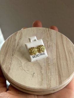 Gold nugget earrings