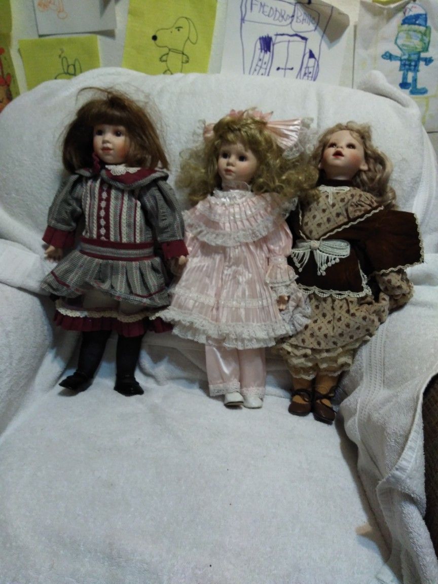 20" Inch Porcelain Dolls...3 Total...