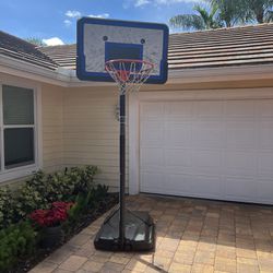Adjustable Basketball, Hoop, And Stand