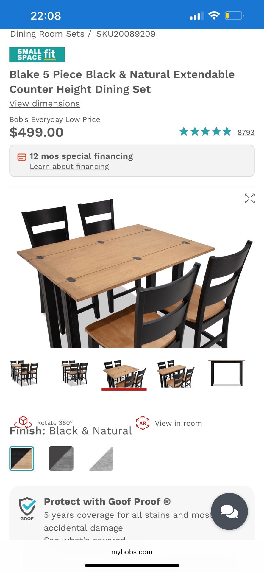 Bar height Dining Table Set