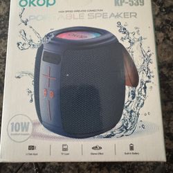 OKOP Portable Bluetooth Speaker – 10W Output, Waterproof, RGB Lights – Brand New