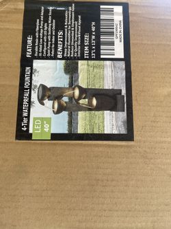 Brand New Waterfall Fountain 4 Tier 