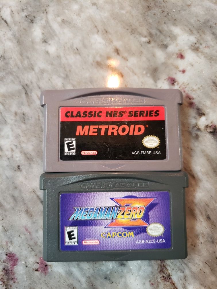 Metroid classic and Megaman Zero for gameboy advance