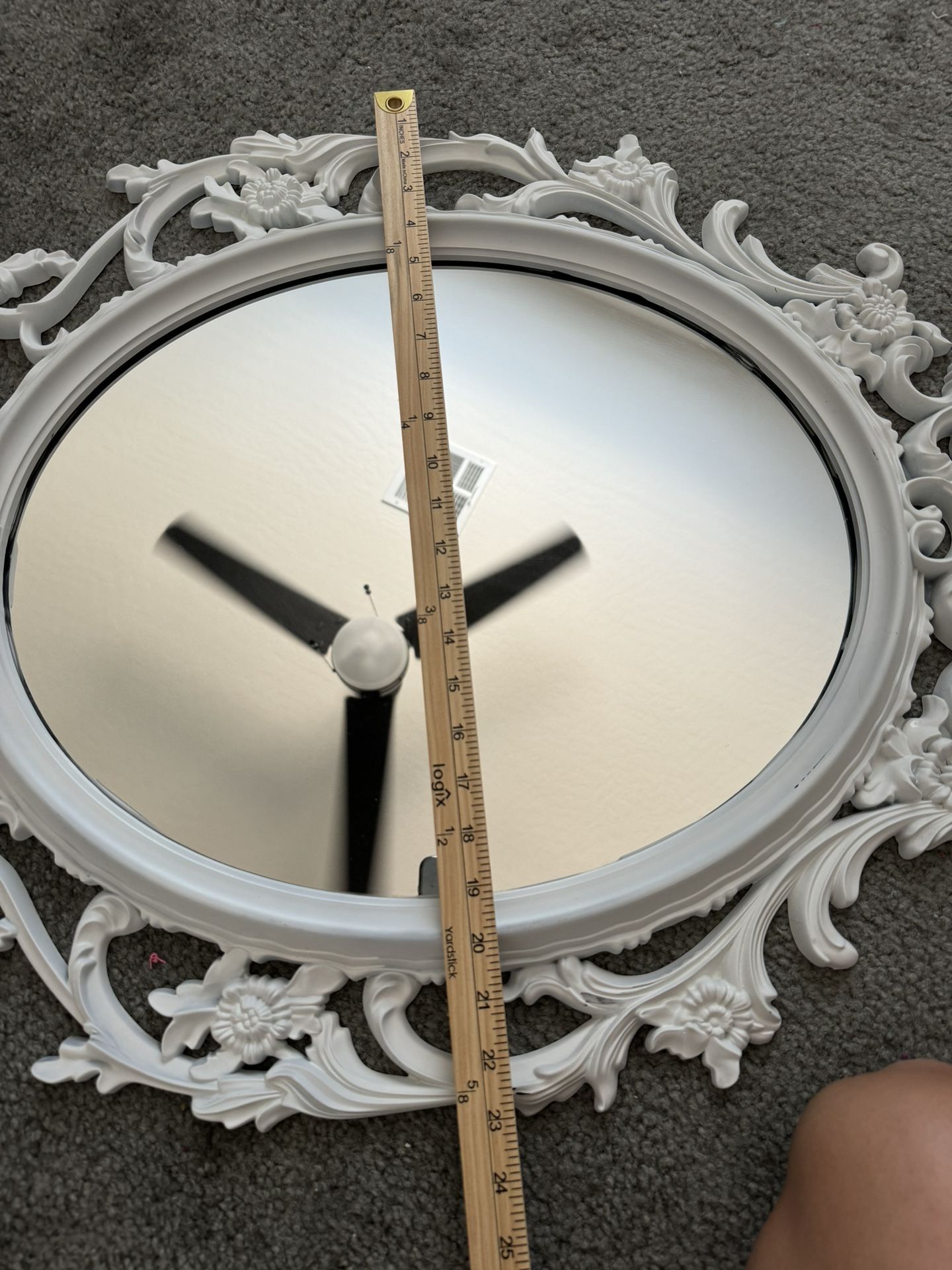 IKEA Ung Drill Mirror with Off White Ornate Large Oval Frame 33