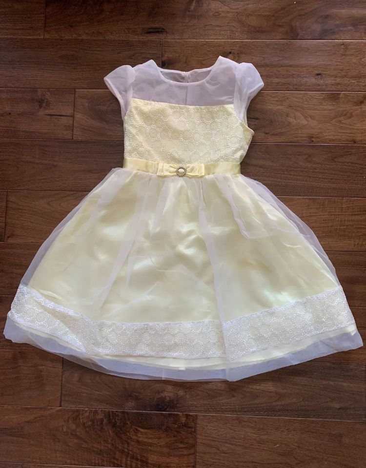 Girls Size 8 Special Occassion/easter/spring Dress Yellow Jona Michelle Tulle.