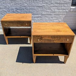 Strip Pine Mango Wood Accent Tables ($234 Each)