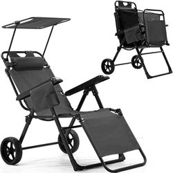 Slsy Beach Cart Chairs with Wheels, and Integrated Wagon Pull Cart
