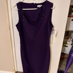 Calvin Klein Purple Dress Size 10 W/tags
