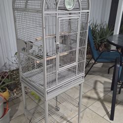 Jaula Gris Para Aves En Exelentes Condiciones Nueva 
