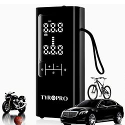 Tire Inflator Portable Air Compressor 150PSI with 15000mAh Power Bank, 5X Fast Inflation, Digital Gauge, Flash Light and Auto Shut Off, Cordless Tire 