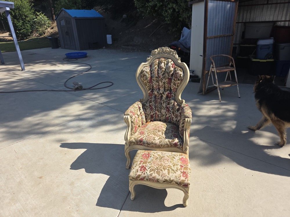 Antique chair and stool