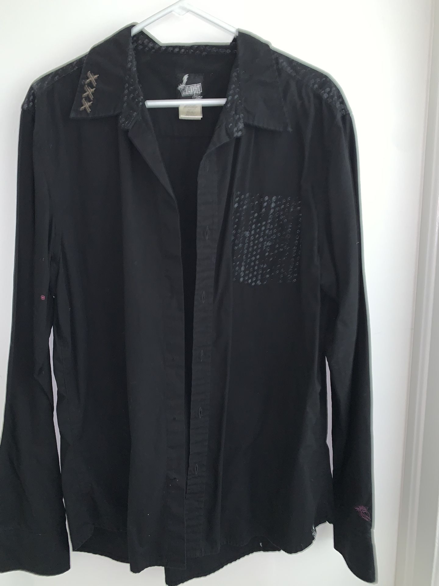 MENS BLACK LOST ENTERPRISE LONG SLEEVE SHIRT