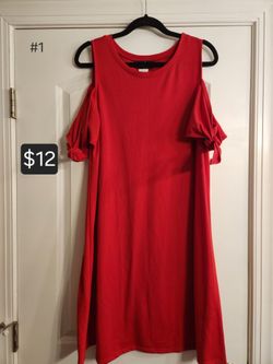 Red cold shoulder dress