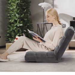 Floor Chair, 24 inches Wide Oversized Velvet Armless Lay Flat Floor seat Padded Meditation Chair with 6 Adjustable Position Ergonomic Comfor