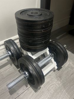 Adjustable Cast Iron Dumbbell Set – Approx. 85–90 lbs Total – $100 OBO